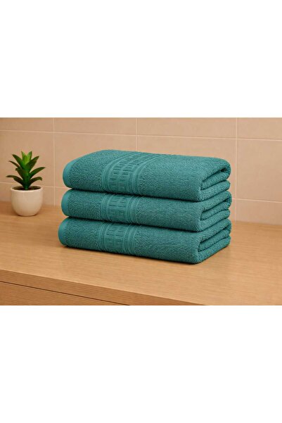 OEM Set of 3 Aqua bath towels made of 100% Cotton with Patterned , 50x90 cm, ...