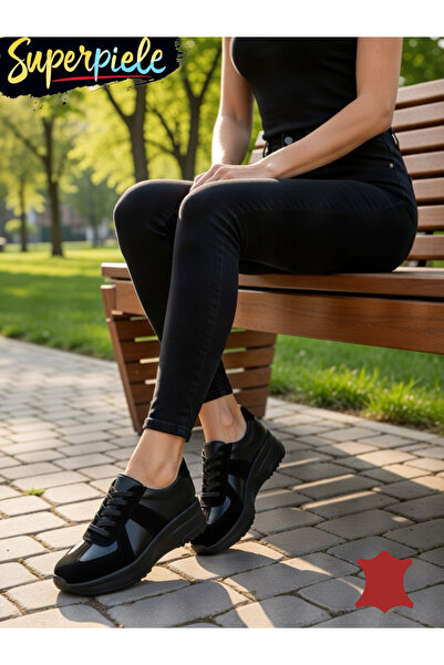 Collection2026 Women's casual shoes, Genuine Leather with Suede insert, thick...