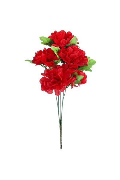 Goliat Sztuczny bukiet 5 czerwonych chryzantem 36 cm - dekoracja na Wszystkic...