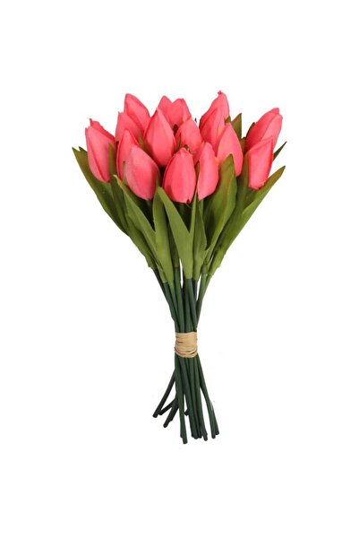 Goliat Bukiet 18 Sztucznych Tulipanów w Kolorze Różowym o Wysokości 33cm