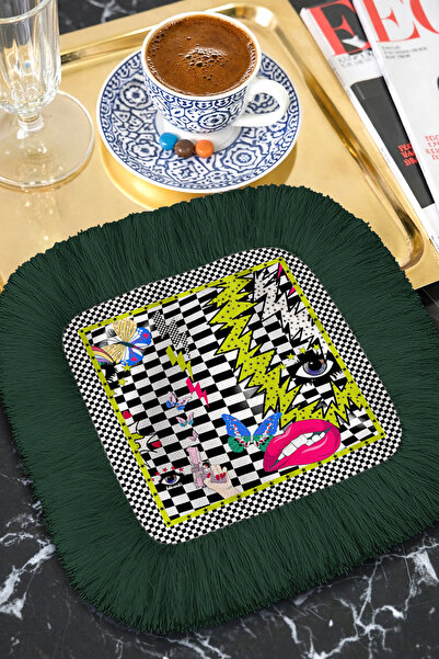 Evimde Bambaşka Ποδιά παρουσίασης με ρίγες και κρόσσια σε στυλ Ποπ Αρτ - Ρετρ...