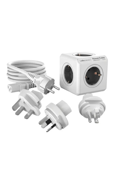 Allocacoc Cubic extension cord, Powercube by Allocacoc, 3 adapters, 5 sockets...