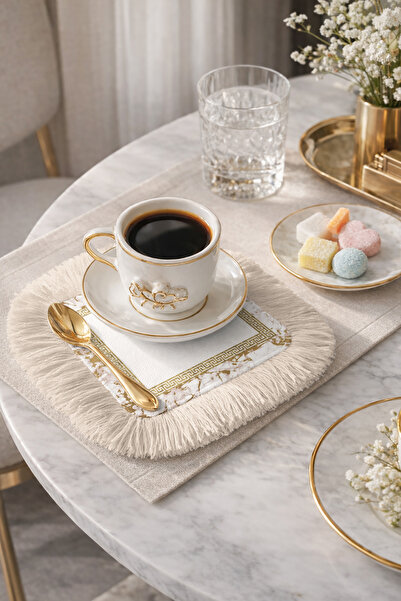 Evimde Bambaşka Πολυτελής χαρτοπετσέτα παρουσίασης με ελληνικά μοτίβα και κρό...