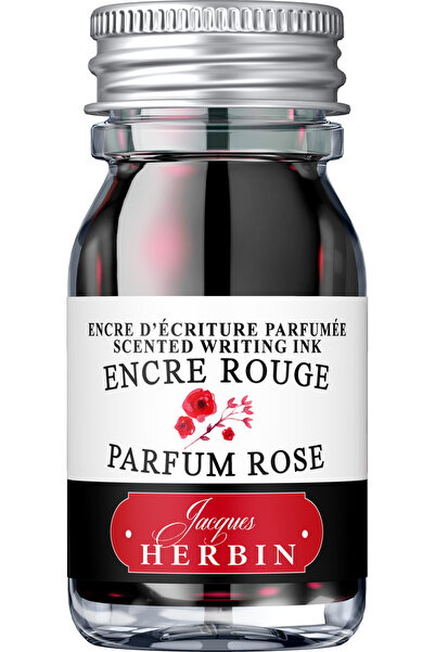 Jacques Herbin Sticlă de cerneală 10ml Roșu - Parfum de trandafir