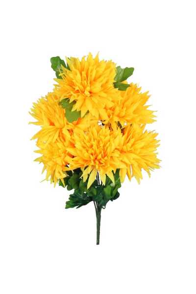 Goliat Bukiet 6 dużych chryzantem w kolorze żółtym 60 cm
