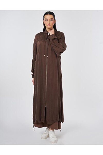 Kayra 100% Lyocell Stand Collar Giy Çık Çikolata