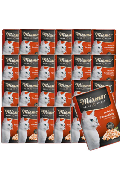 Miamor Hrană umedă pentru pisici Feine Filets CHICKEN Jeleu de roșii 24x100g