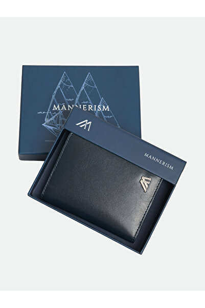 Mannerism The Waymark Dual-Tone Leather Card Case – Navy & Tan