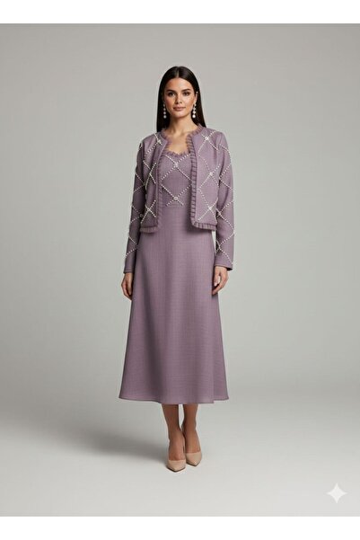Sukar Dress with a two-tone pearl jacket