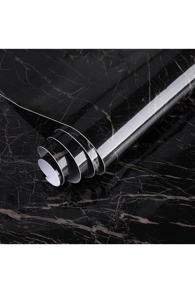 LILY Set of 3 X Marble Sticker BLACK WITH WHITE 60 x 200 Self-adhesive Resist...