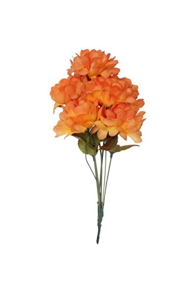 Goliat Bukiet Sztucznych Chryzantem Pomarańczowych - Dekoracja Cmentarna, 34 cm