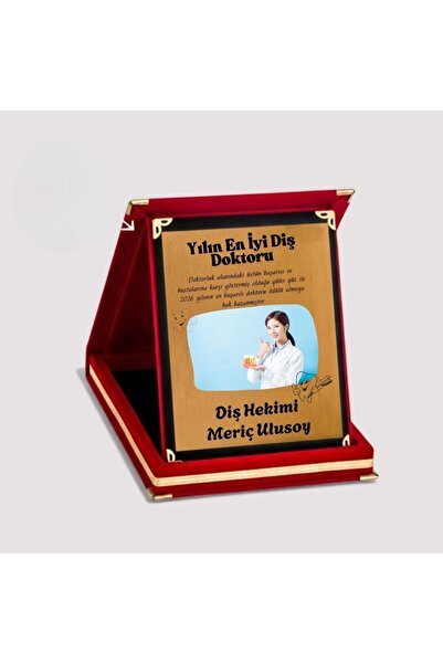 gifttime Kişiye Özel Diş Hekimi Plaketi – Yılın En İyi Diş Doktoru Kadife Kut...