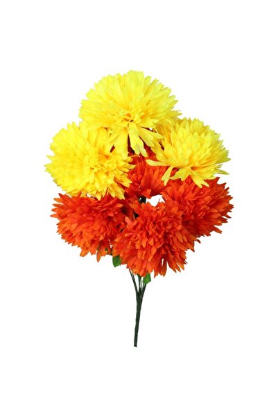 Goliat Bukiet 9 chryzantem w kolorze pomarańczowo- żółtym 52 cm