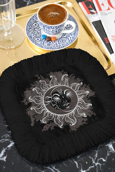 Evimde Bambaşka Χαρτοπετσέτα Παρουσίασης με Κρόσσια και Εικονογράφηση Μυστηρι...