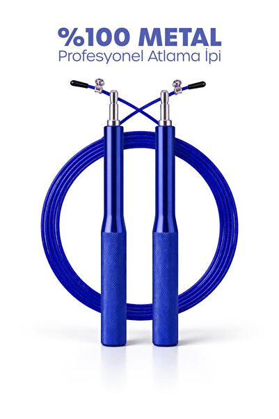 Premium Adjustable 100% Steel Jump Rope Length Adjustable Jump Rope Jump Rope Blue