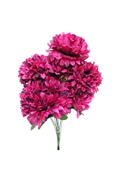 Goliat Sztuczny Bukiet 9 Bordowych Chryzantem 58cm Wysokiej Jakości