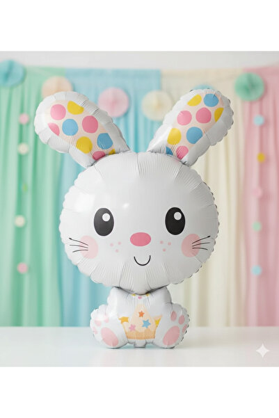 DODOMAR Foil Balloon White Rabbit Themed 78 cm Large Size Party and Decoratio...