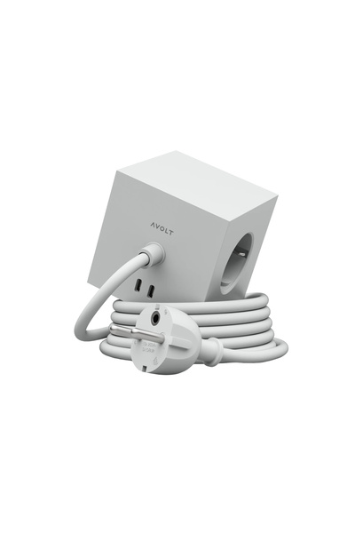 AVOLT Cubic extension cord, AVOLT, Square 1, 3 outlets, 2xUSB-C slots, 1.8 me...