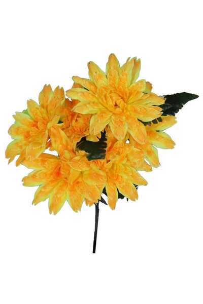 Goliat Bukiet sztucznych kwiatów 7 dalii z dodatkiem liści paproci w kolorze ...