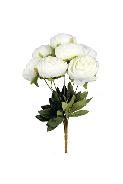 Goliat Biały Bukiet Sztucznych Piwonii - Realistyczne Kwiaty Dekoracyjne, 48cm