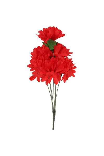Goliat Czerwony bukiet 9 sztucznych chryzantem - Dekoracja na Wszystkich Świę...