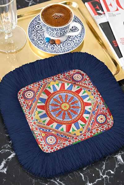 Evimde Bambaşka مناديل تقديم القهوة المزينة بالشراشيب من ساراي إيهتيشام - منا...