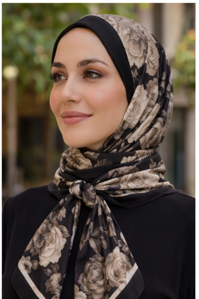 Mavi İpek Black and White Series Soft Cotton Shawl D3