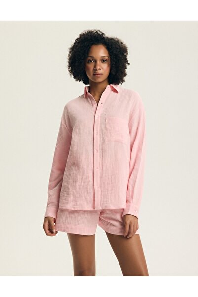 Henderson Women's Muslin Pajamas Set Button Shirt & Shorts 100% Cotton Comfy ...