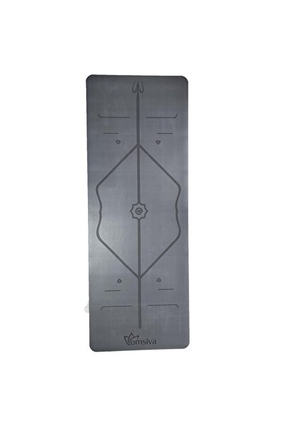 handanca Profesyonel Yoga Matı 5 Mm Pu- Rubber Hiza Serisi Gri Terli Eller De...