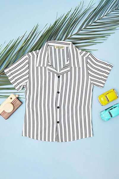 Fulla Moda Cămașă cu dungi și nasturi pentru băieți