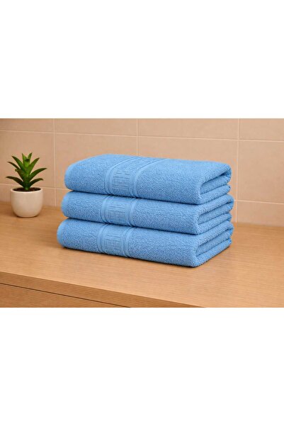 OEM Set of 3 Blue bath towels made of 100% Cotton with Patterned , 50x90 cm, ...