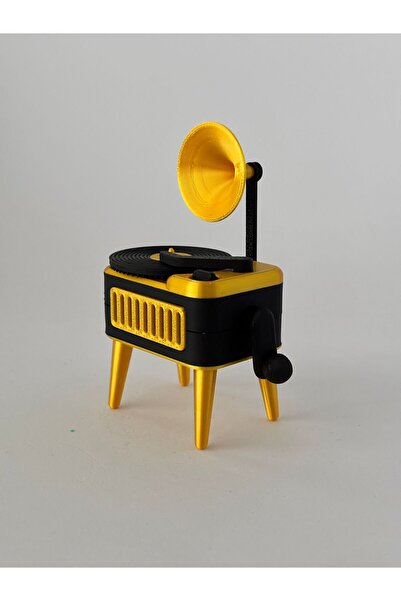 Puzimo Retro Gramofon Müzik Kutusu – Çevirmeli Kollu Plak Çalar Dekoratif Mas...
