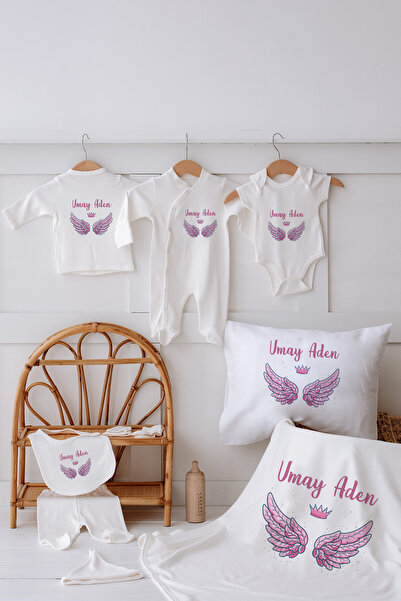 Lilabio %100 Organik Isme Özel Isimli 10lu Hastane Çıkışı Melek Kanadı