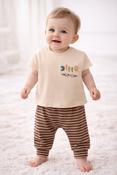 Latelier Midumi Bebek, Unisex, %100 Organik Pamuk, Kahverengi. 2'li Pantolon ...