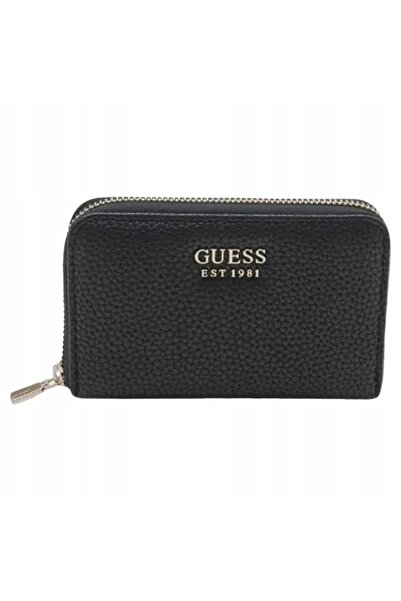 Guess Women's Wallet Small Black Leather Pattern Leather Logo Elegant