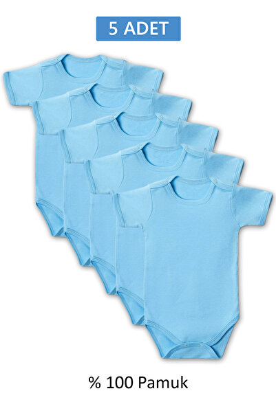 Cetiner Group Blue Half Sleeve Bodysuit for Children 2-7 Years Old (5 Pieces)...