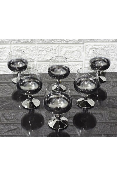 atabey home Bohemia Crystal Titanium Platinum 6-Piece Water Cup Set Claudia 2...