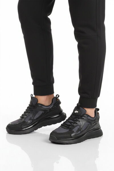 Pierre Cardin Black Mesh Lightweight Flexible Men's Sports Shoes Pci-10105 m