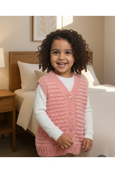 Ercahome tekstil Hand Knitted Cotton Thread Yavruağzı Girl's Vest