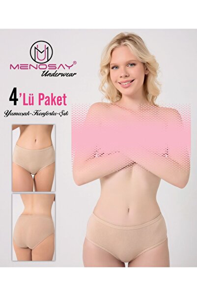 MENOSAY 4'lü paket düz ten bato külot