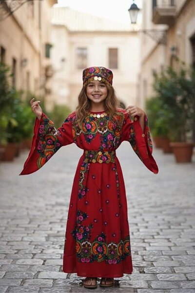 6zar YÖRESEL HAMAVİ ÇOCUK ELBİSE (ŞAL VE KUŞAK BİRLİKTE)