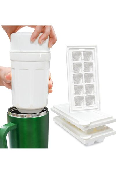 Other Set Aparat de Făcut Gheață - 3 Forme x 10 Cuburi, Plastic fără BPA, Alb...