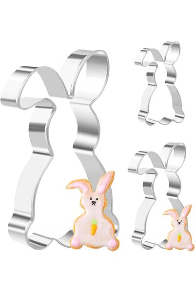 Other Easter Cookie Cutter Set - Stainless Steel Bunnies - 3 Pieces, 5.5-12.8...