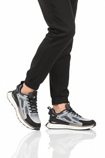Pierre Cardin Gray Black Mesh Lightweight Flexible Men's Sports Shoes Pci-101...
