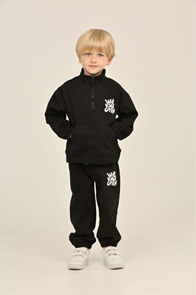 Toontoy Boy's Chest Printed Tracksuit Set