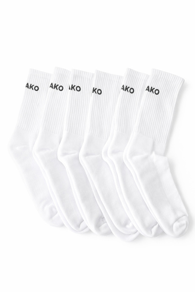 Hakan Collezione 6 Pairs of White Premium Sports Socks with Towel Soles