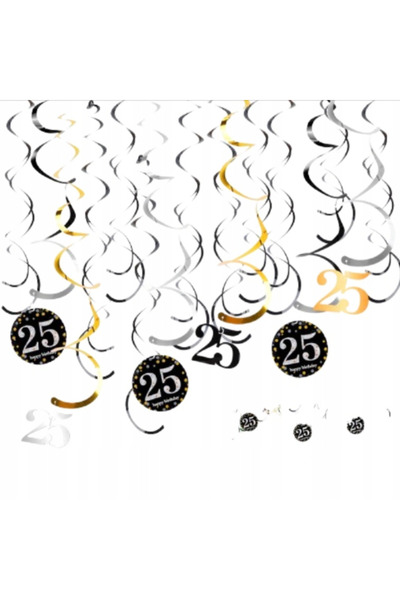 Other Decorațiuni Aniversare 25 Ani - Spirale Serpentine Suspendate, PVC, Set...