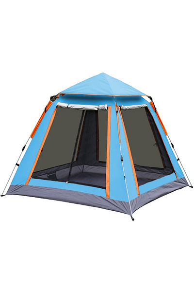 ACTION ONE Cort automat cu varf patrat Pacific, 200x200x130 cm, albastru