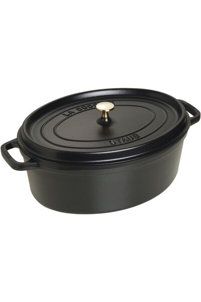 STAUB Oală Cocotte Ovală, Fontă, 37cm/8L, Neagră -