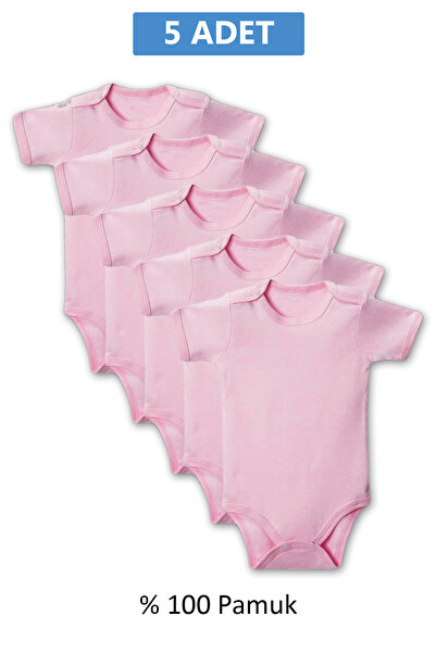 Cetiner Group Pink Half Sleeve Bodysuit for Children 2-7 Years Old (5 Pieces)...